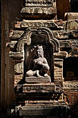 Bagan Myanmar. Htilominlo temple. Nicely carved reliefs of the doorways. 